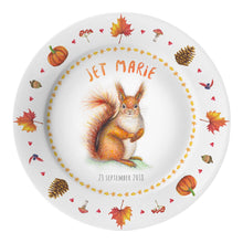 Load image into Gallery viewer, Kids personalized dinner name plate squirrel
