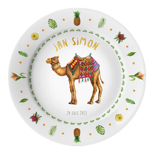 Personalised kids plate camel