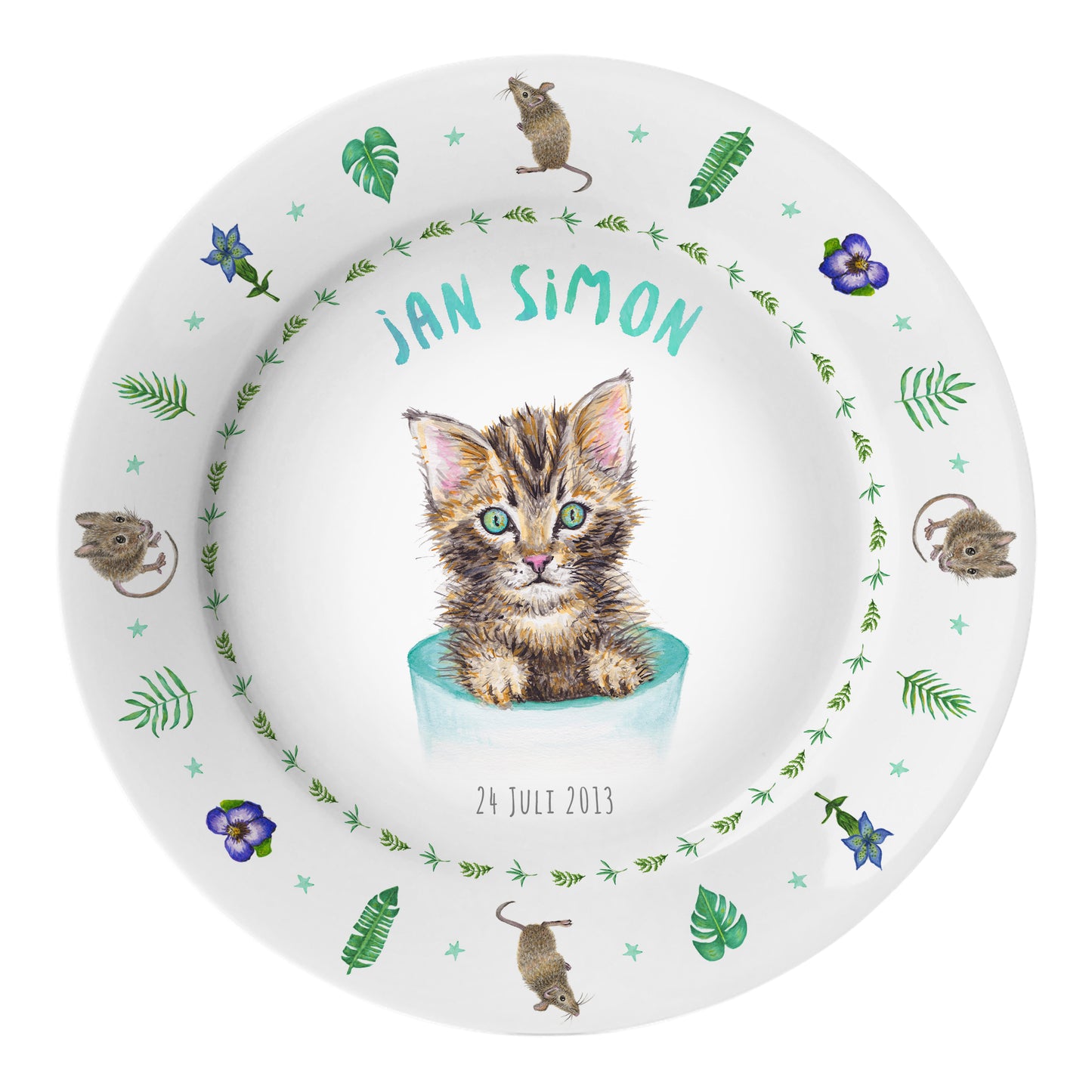 Kinderteller Katze mit Namen