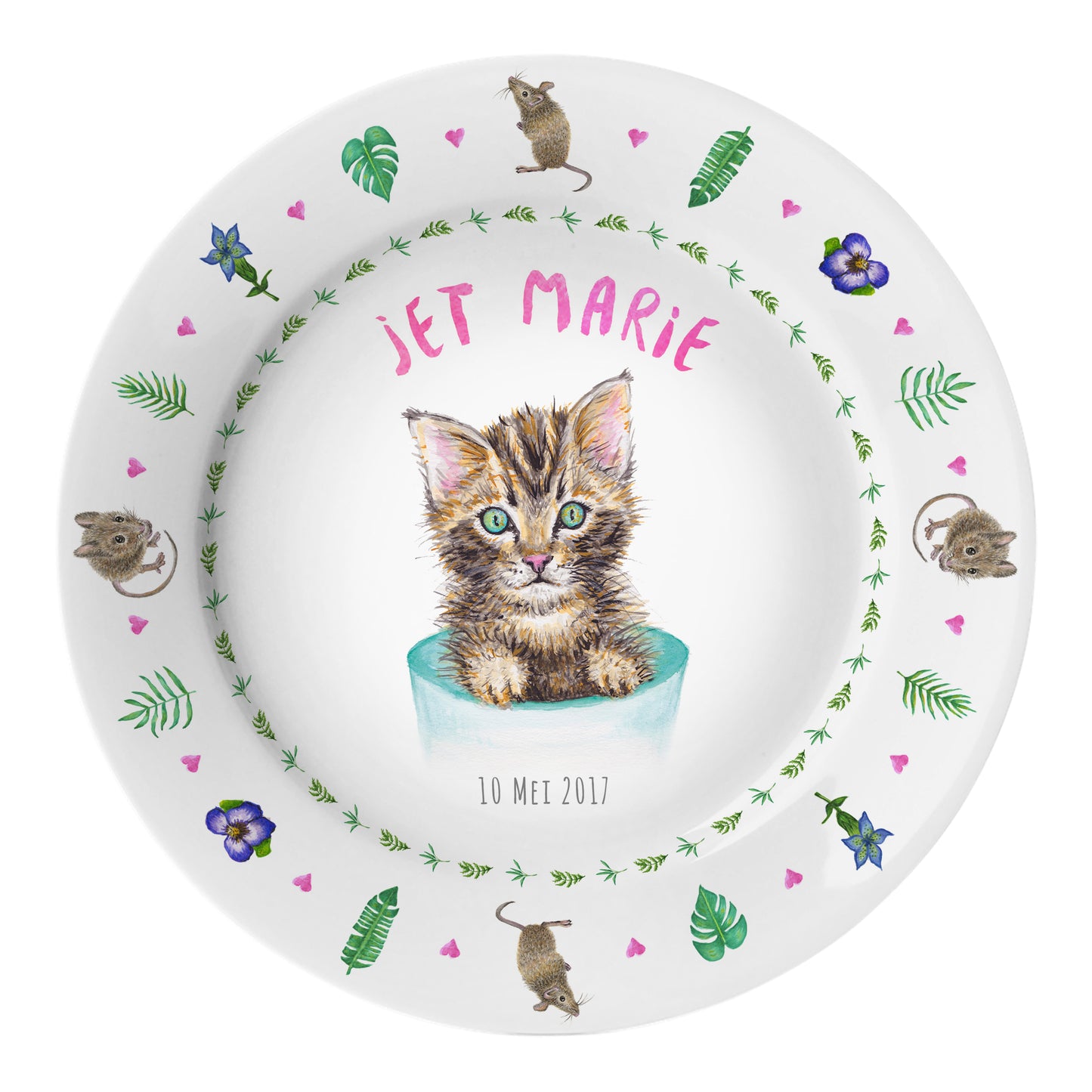 Kinderteller Katze mit Namen