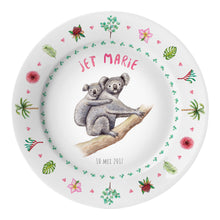Load image into Gallery viewer, Kids personalized dinner name plate koala
