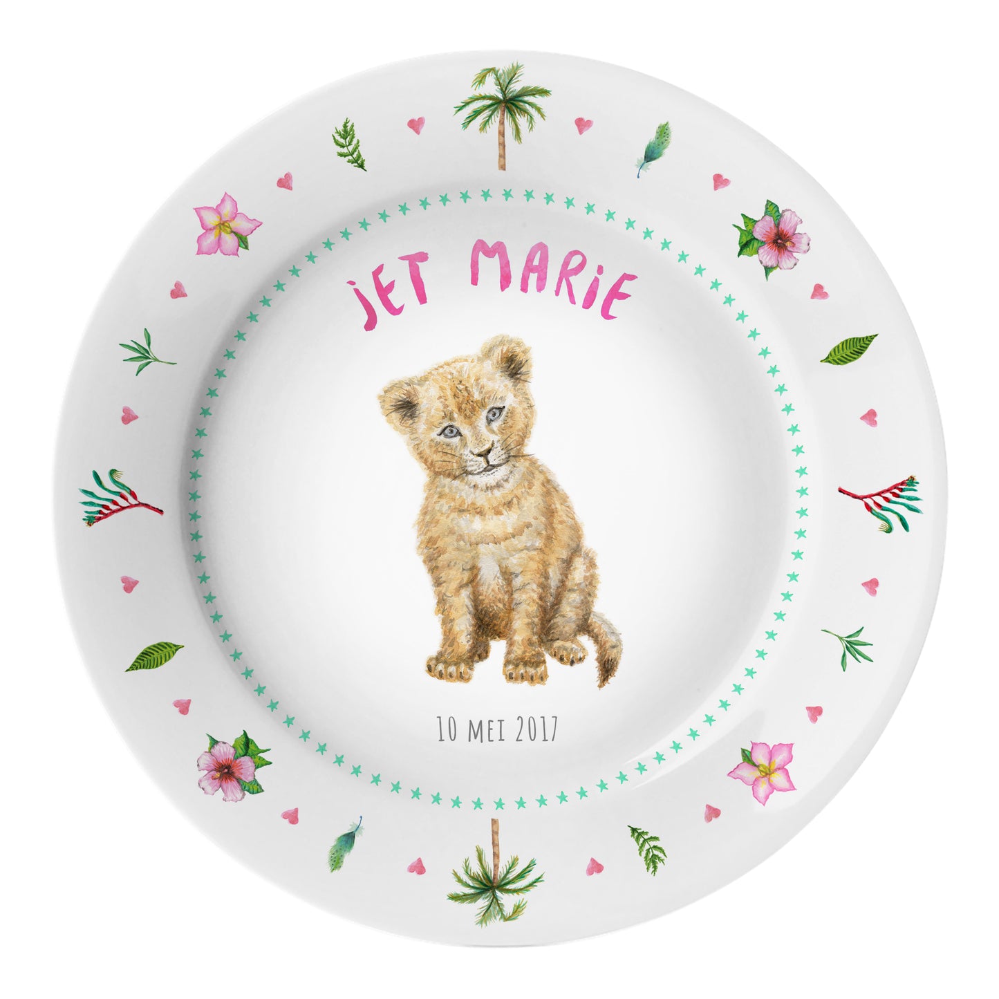 Kinderbordje leeuwtje met naam