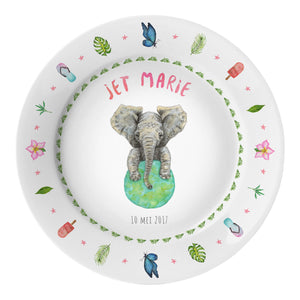 Kinderbordje olifant met naam