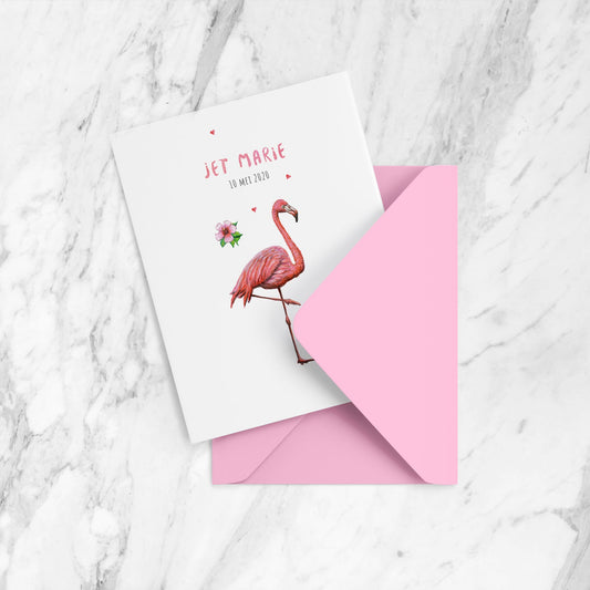 Geboortekaartje flamingo meisje - sample