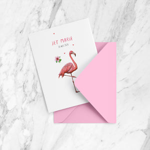 Geboortekaartje flamingo meisje - sample