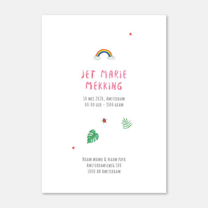 Geboortekaartje flamingo meisje - sample